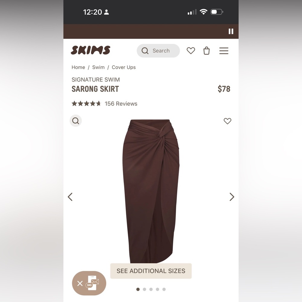 SKIMS Brown Sarong Skirt